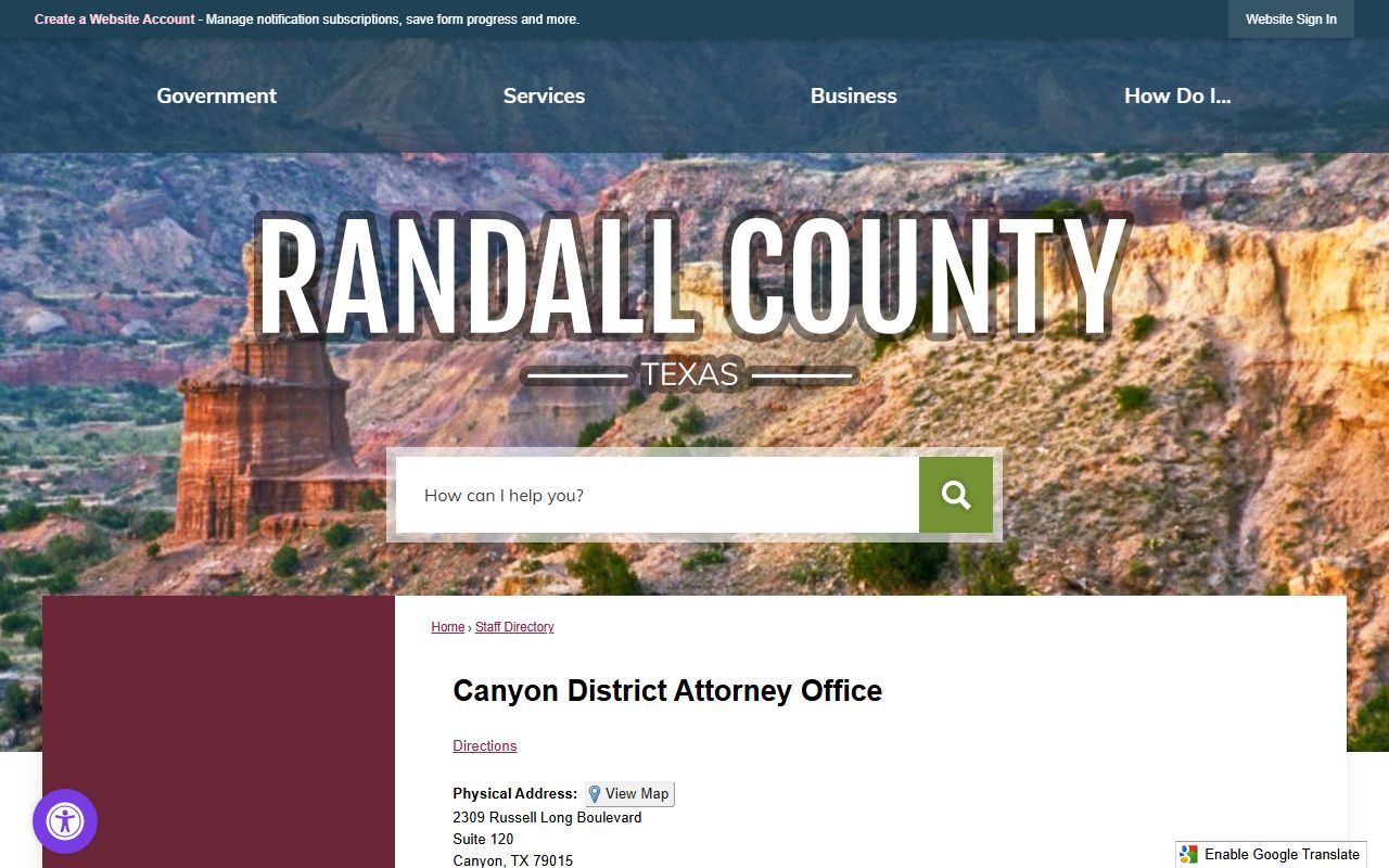 Randall County District Attorney court records after arrest directory