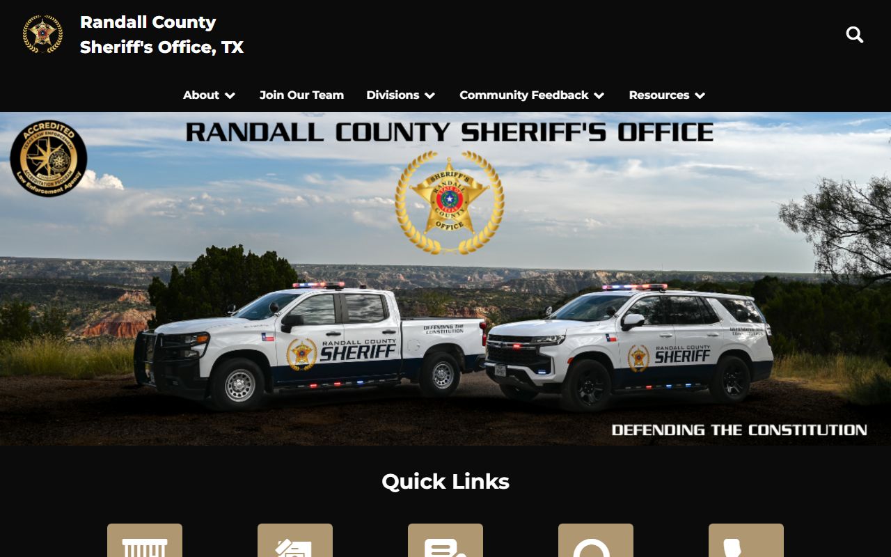Randall County Sheriff's Office inmate population and jail roster home page