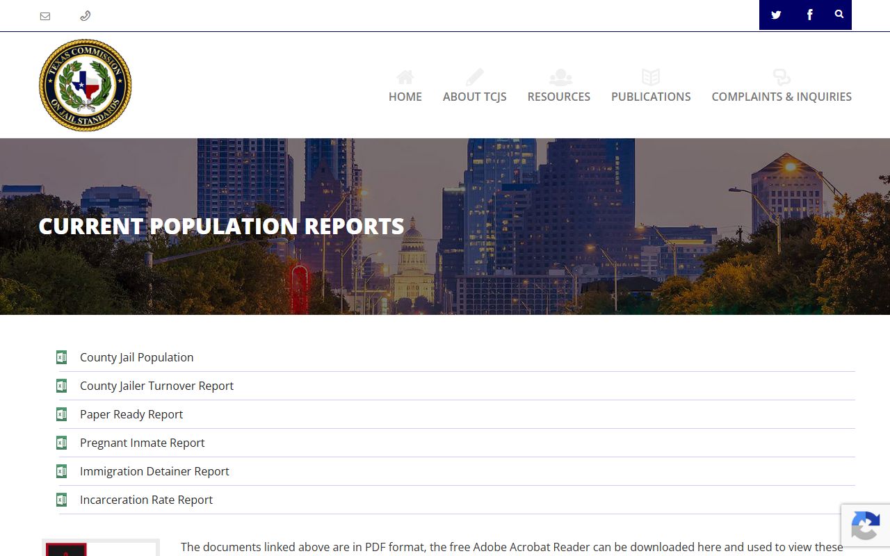 Texas Commission on Jail Standards Randall County inmate population reports